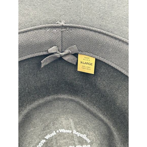 Stetson Hat Fedora Fitted Mens X-Large Black Snowden Wool Crushable Made USA - Picture 12 of 16